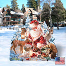 Old Saint Nick & Wildlife Friends Door Hanger Art