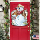 Country Western Snowman Winter Door Hanger
