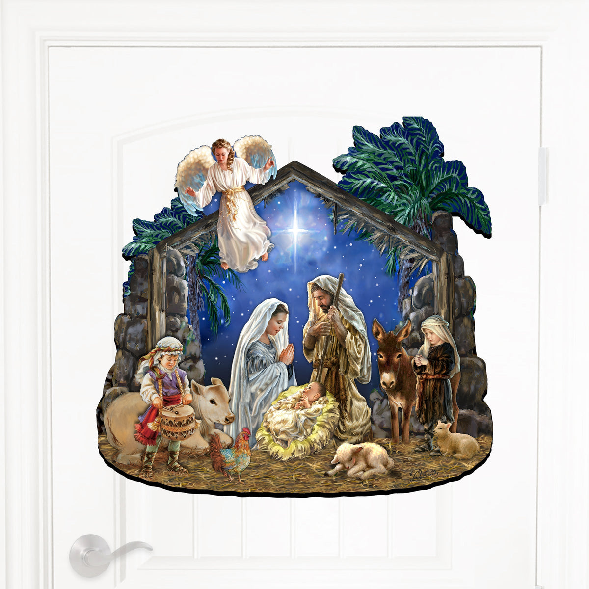 Nativity with Angel Holiday Door Decor