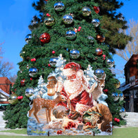Old Saint Nick & Wildlife Friends Door Hanger Art