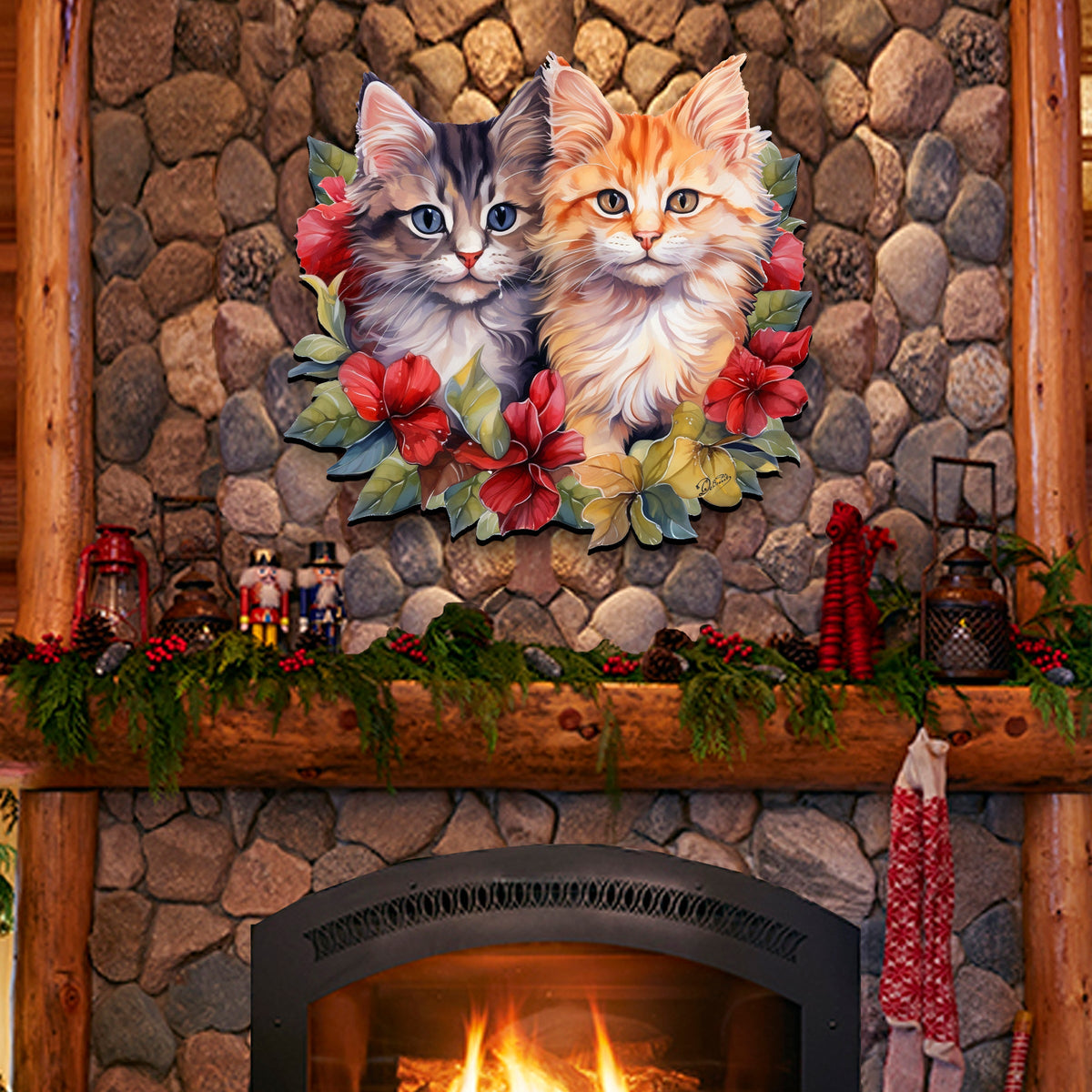 Kittens Holiday Front Door Art
