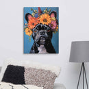Personalized Pet Wall Art on Canvas - Romantic Floral Style
