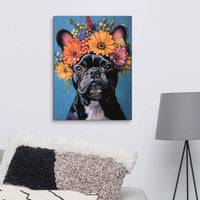 Personalized Pet Wall Art on Canvas - Romantic Floral Style