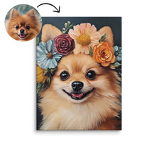 Personalized Pet Wall Art on Canvas - Romantic Floral Style