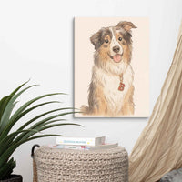 Personalized Pet and Owner Portrait on Canvas - Drawing and Watercolor Style