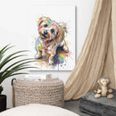 Custom Pet and Human Portrait on Canvas - Modern Illustration and Watercolor Style