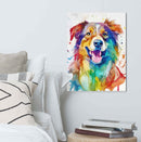 Pet Picture on Canvas in Colorful, Fun Watercolor Style - Custom Portrait