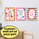 Hand drawn Custom Pet Art - Fun, Colorful & Unique - Canvas Wall Art