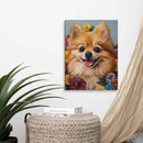 Personalized Pet Wall Art on Canvas - Romantic Floral Style
