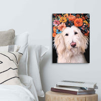 Personalized Pet Wall Art on Canvas - Romantic Floral Style