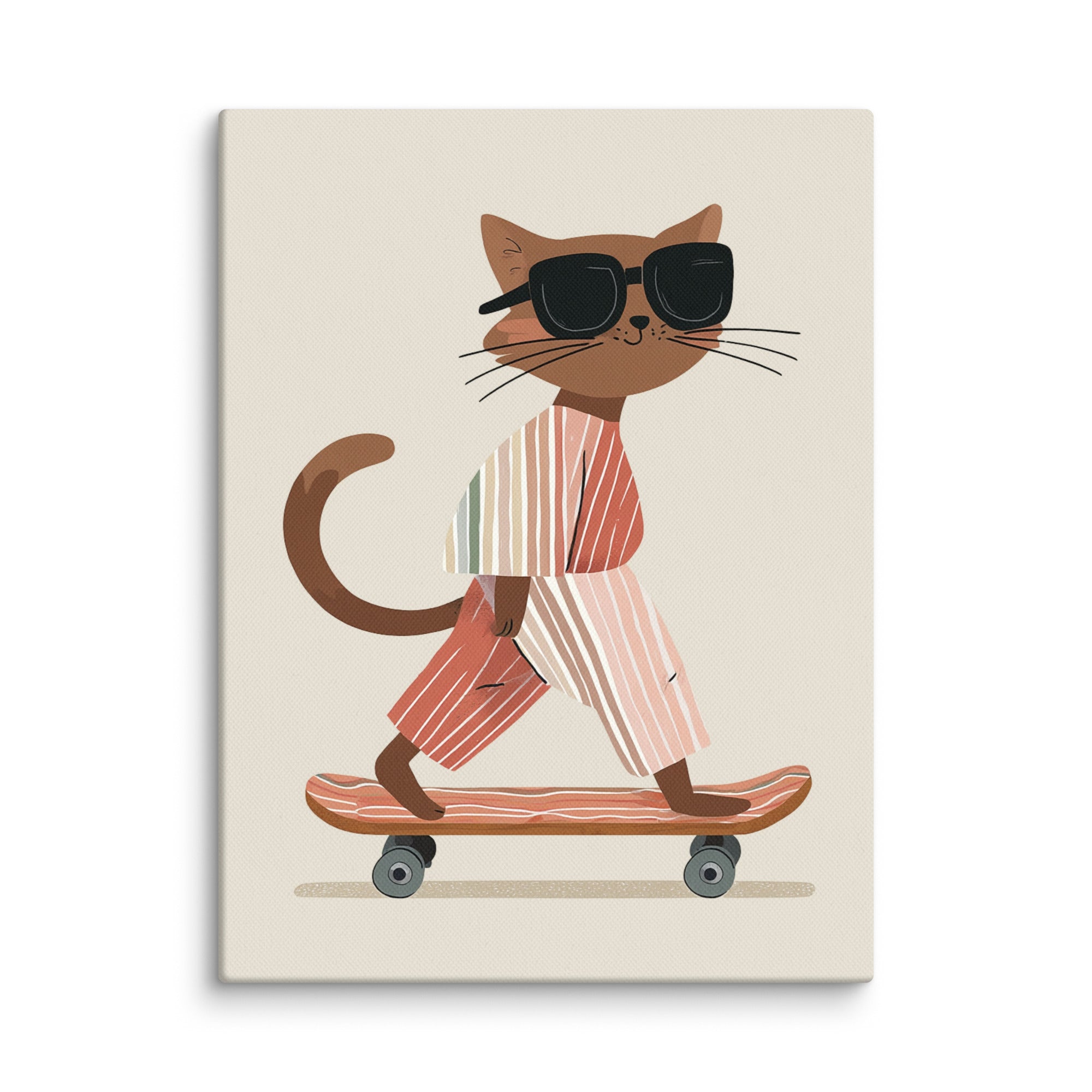 Skateboard Groovin' - Cat Wall Art