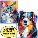 Custom Pet Wall Art Canvas in a Colorful, Modern Style