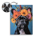 Personalized Pet Wall Art on Canvas - Romantic Floral Style