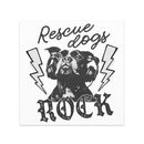 Rescue Dogs Rock Car Magnet - Vintage Pitbull Adoption Message in black, white, gray, 5x5 inches square