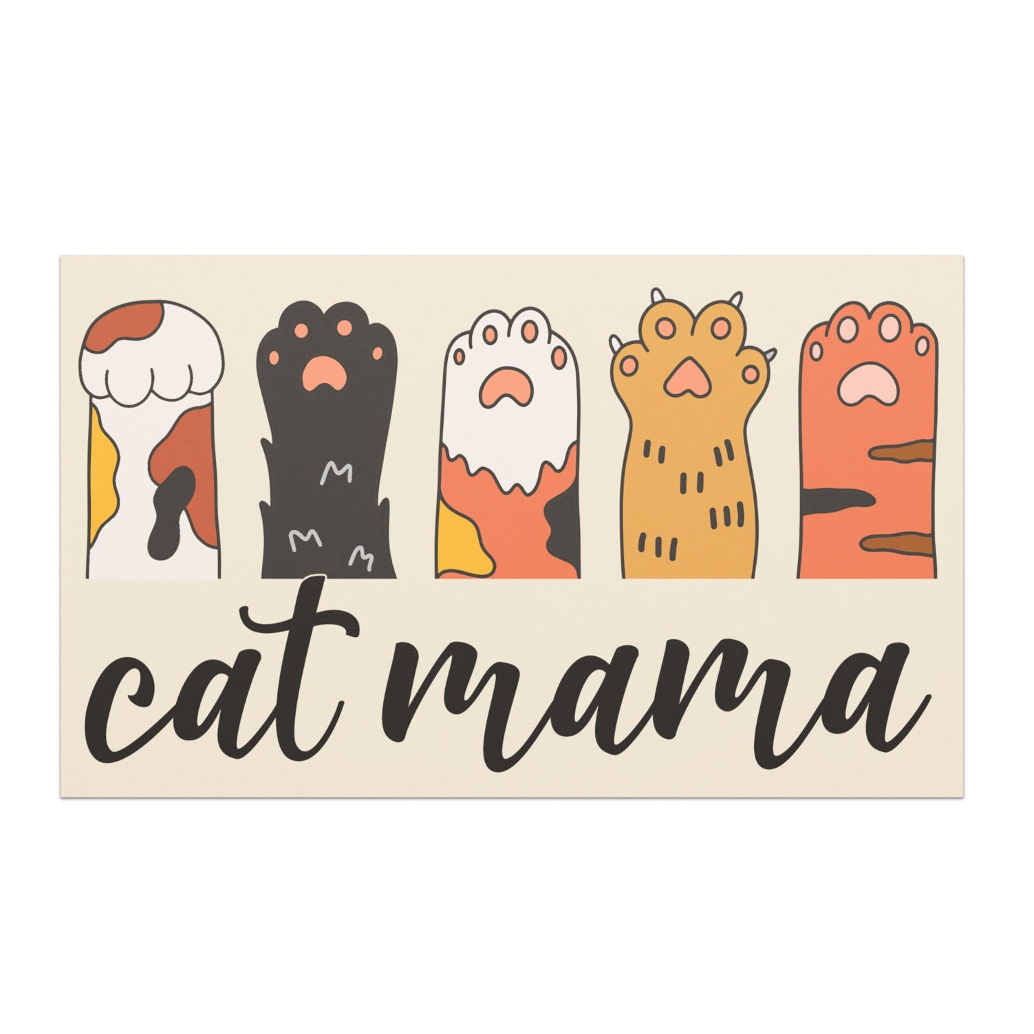 Cat Mama & Cat Paws Car Magnet - Rock, Paper, Scissors