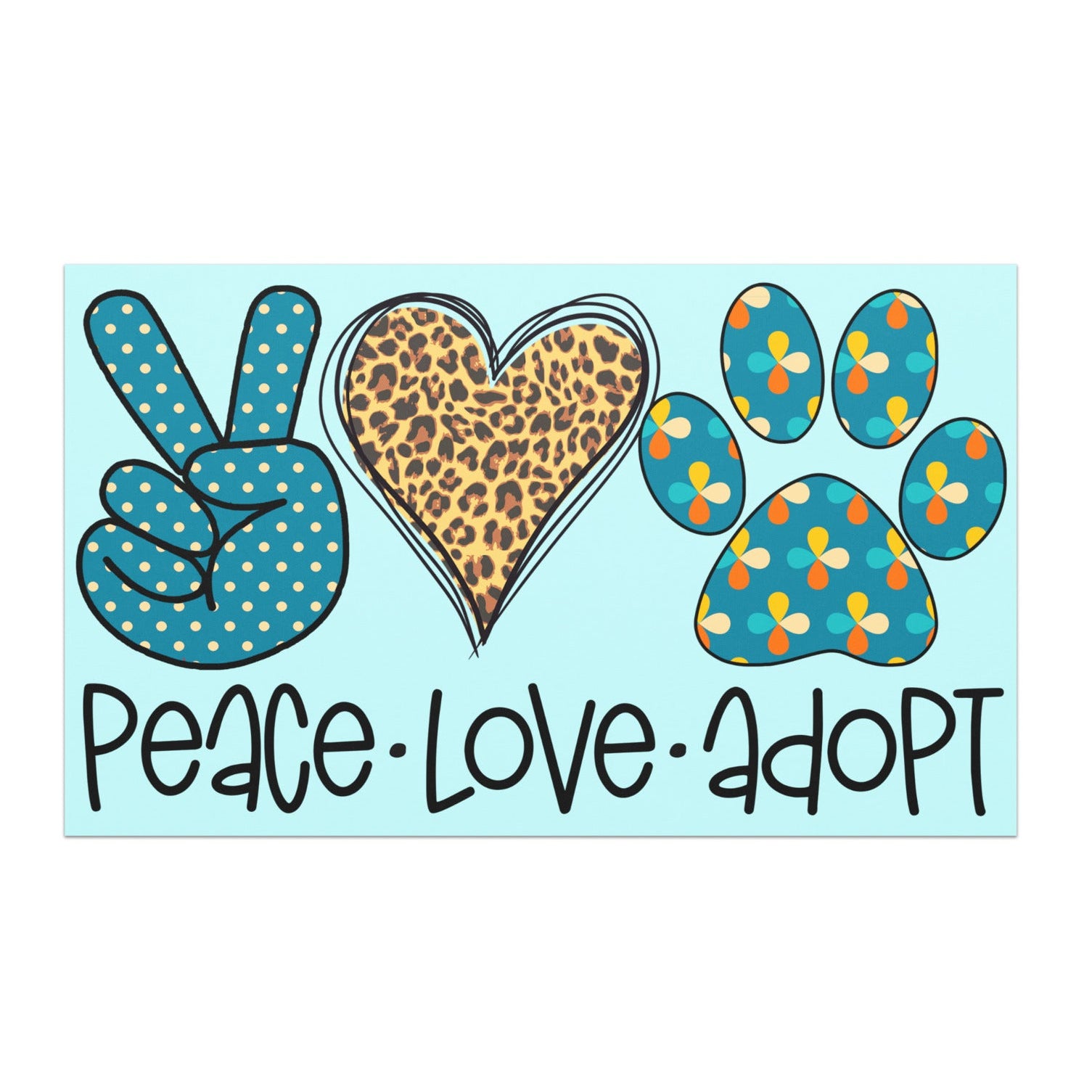 Peace Love Adopt Car Magnet