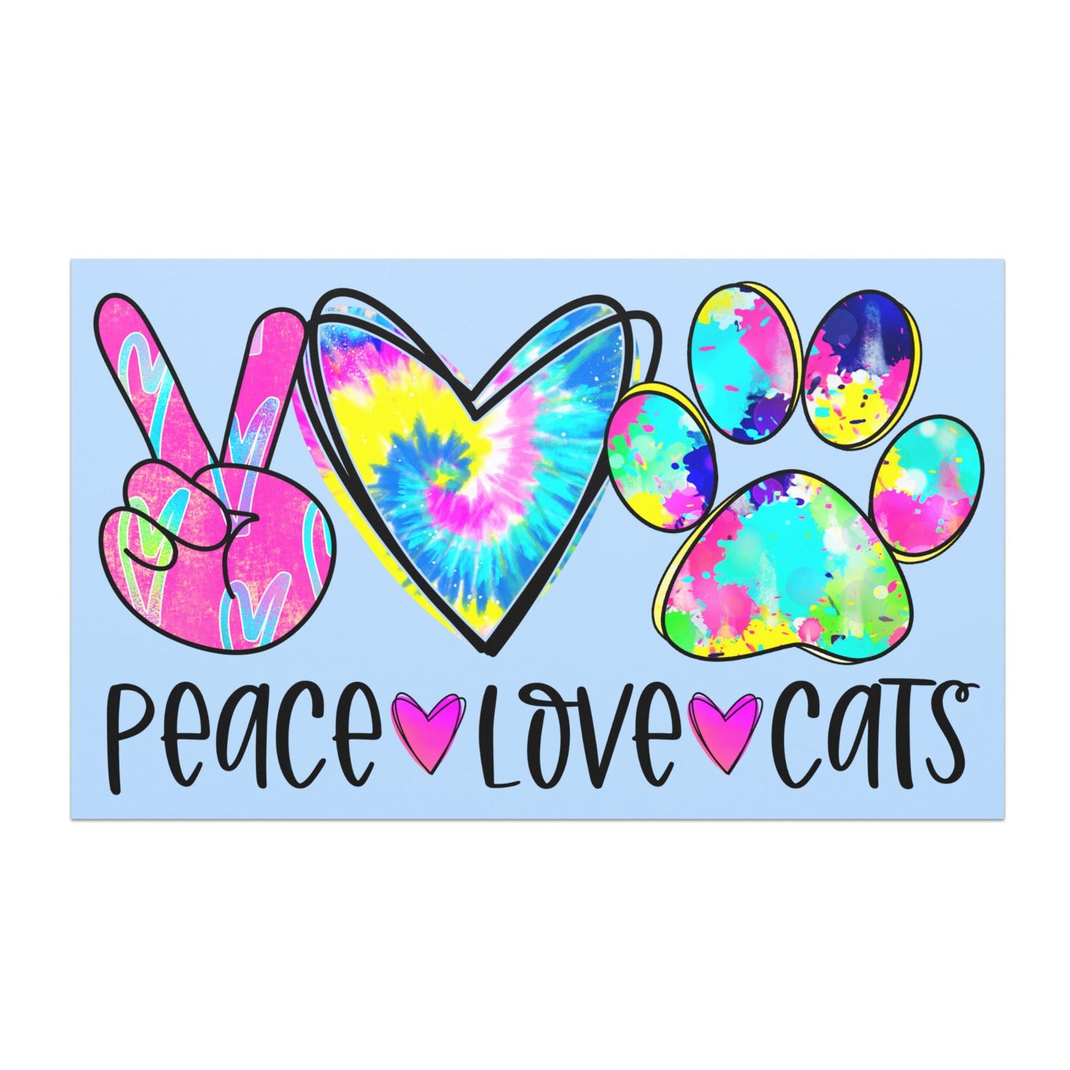Peace Love Cats Car Magnet