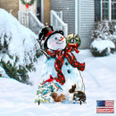Old-Fashioned Snowman Christmas Lawn Art