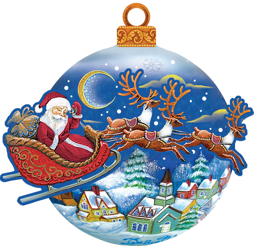 Christmas Eve Santa's Sleigh & Reindeer Door Hanger