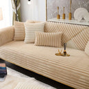 Luxurious Rabbit Fur Sofa Slipcover | Non-Slip Light Grey for dog use