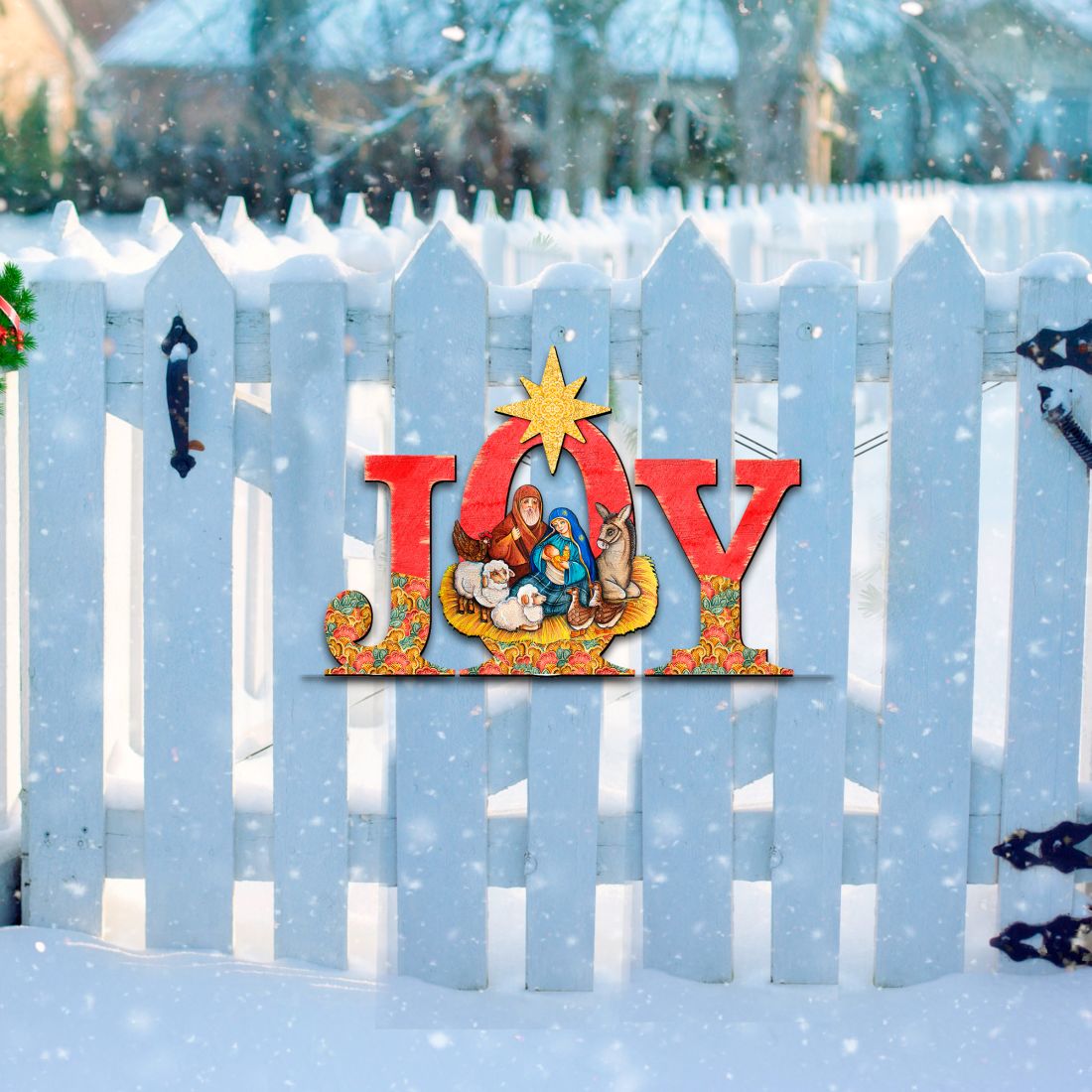 JOY Nativity & Star of Bethlehem Door Hanger