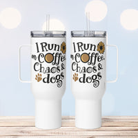 I Run On Coffee, Chaos and Dogs Travel Mug