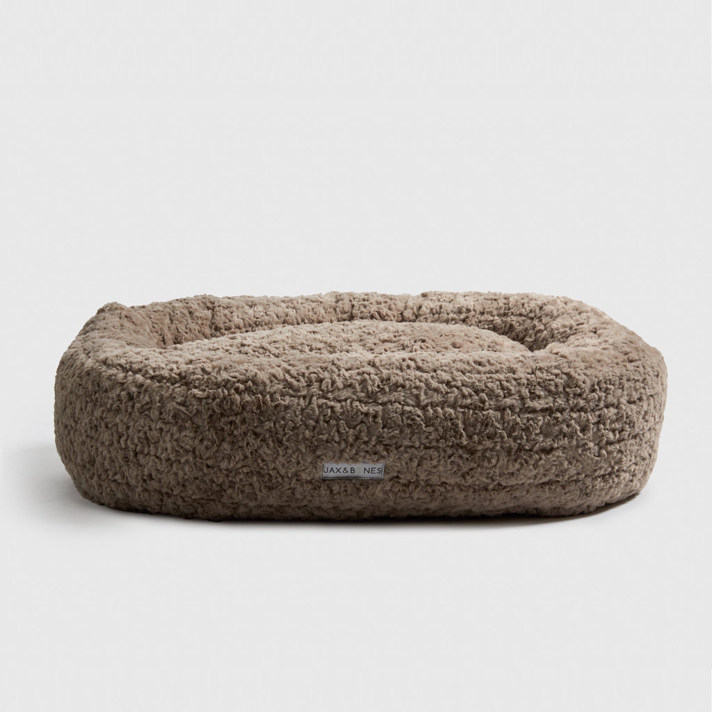 Mocha Cloud Donut Dog Bed by Jax & Bones
