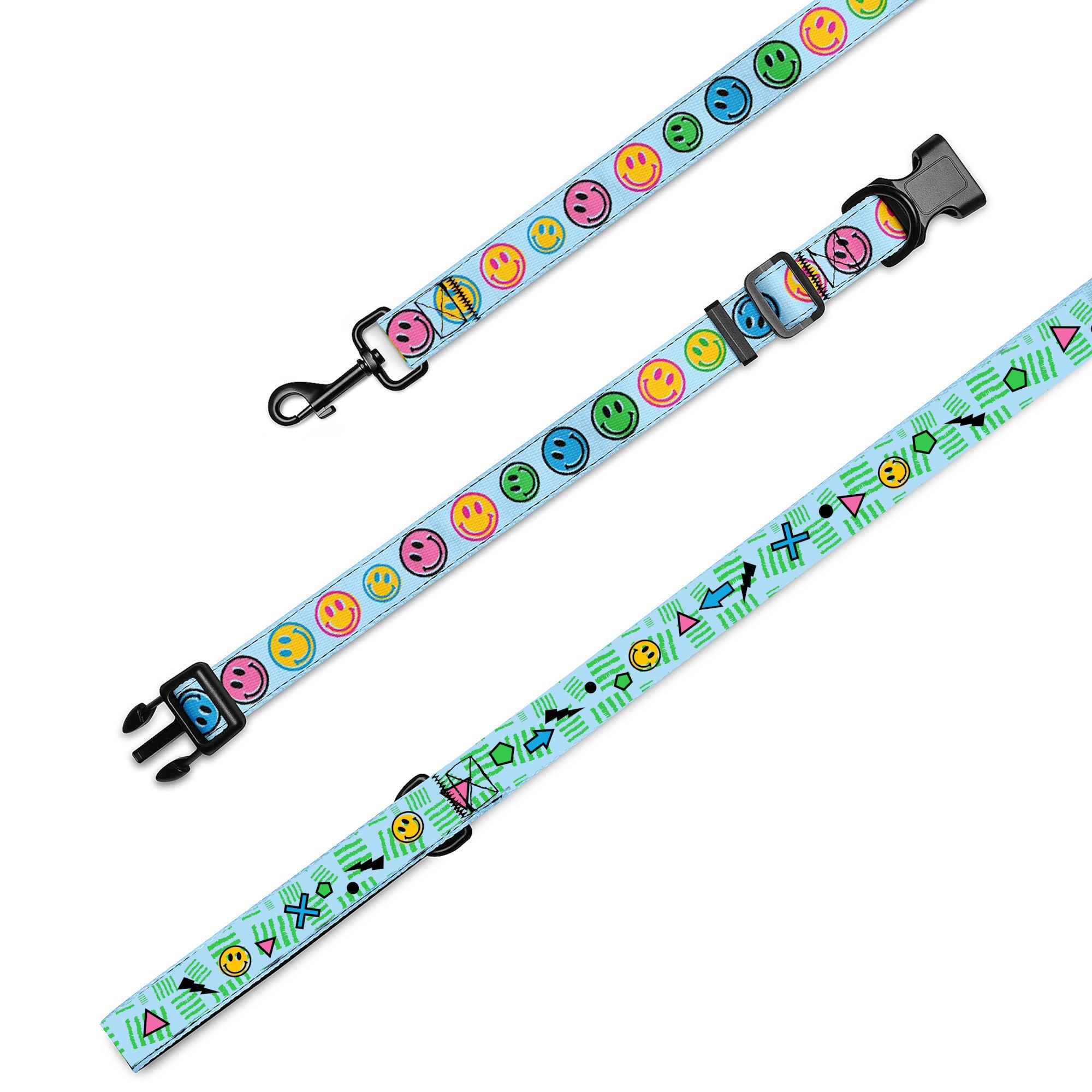 Smiley Faces Dog Collar & Leash