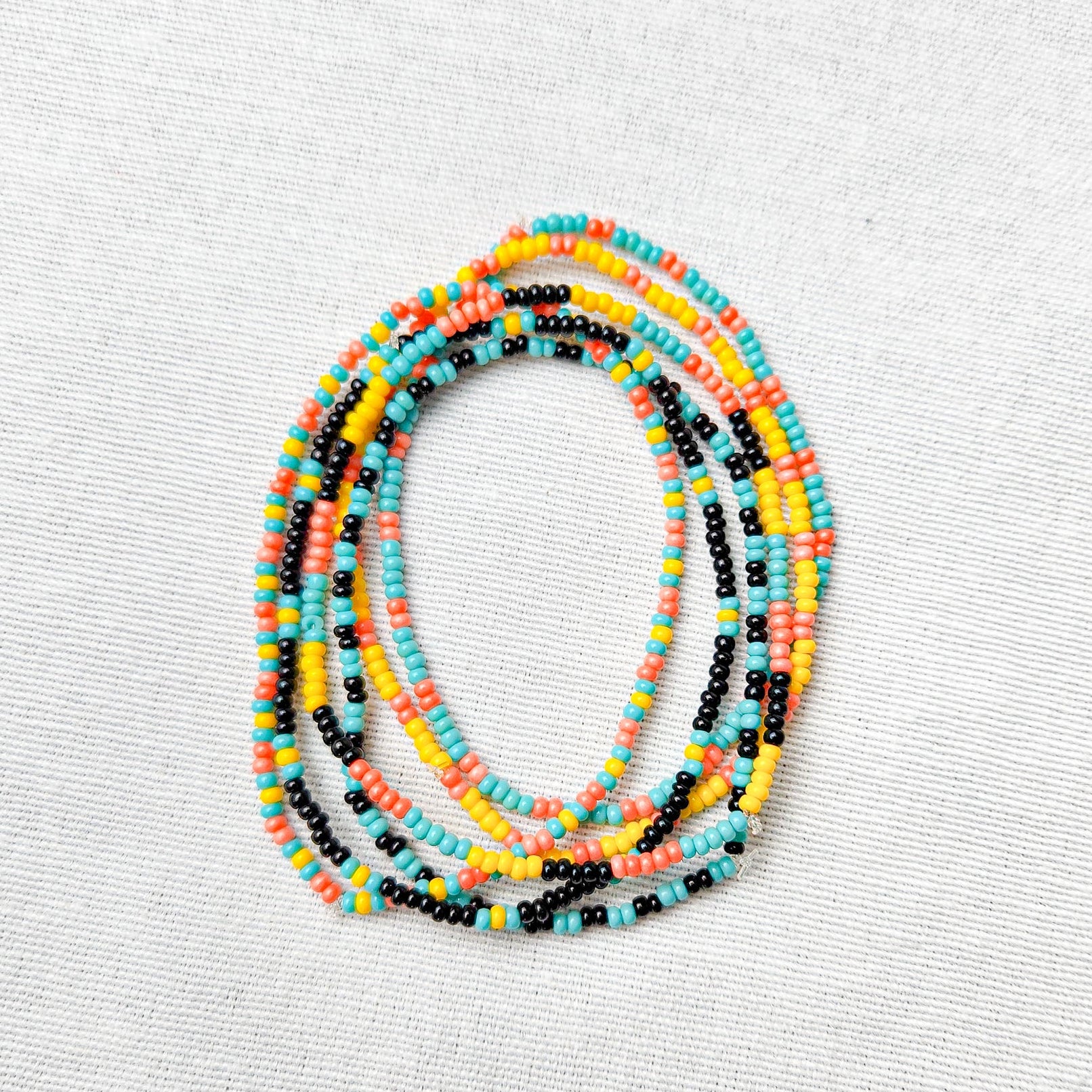 Confetti Seed Bead Bracelets - Set of 6, Fair Trade