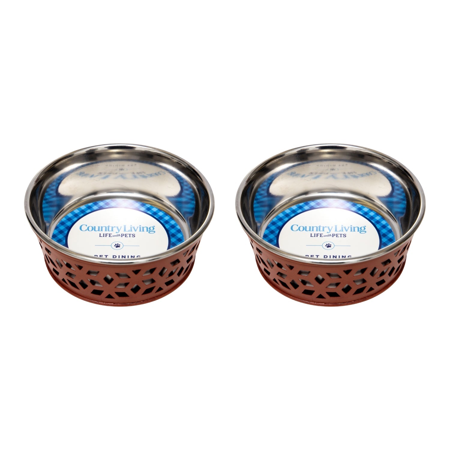 Farmhouse Dog Bowl Set in Stainless Steel