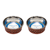 Farmhouse Dog Bowl Set in Stainless Steel
