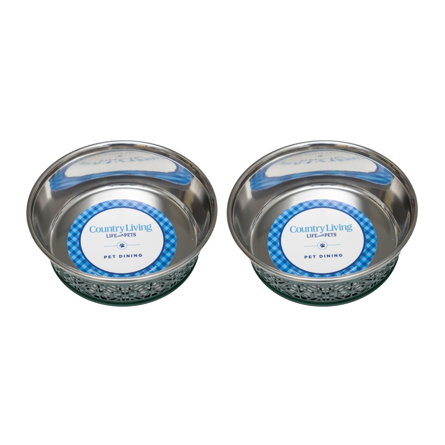 Farmhouse Dog Bowl Set in Stainless Steel