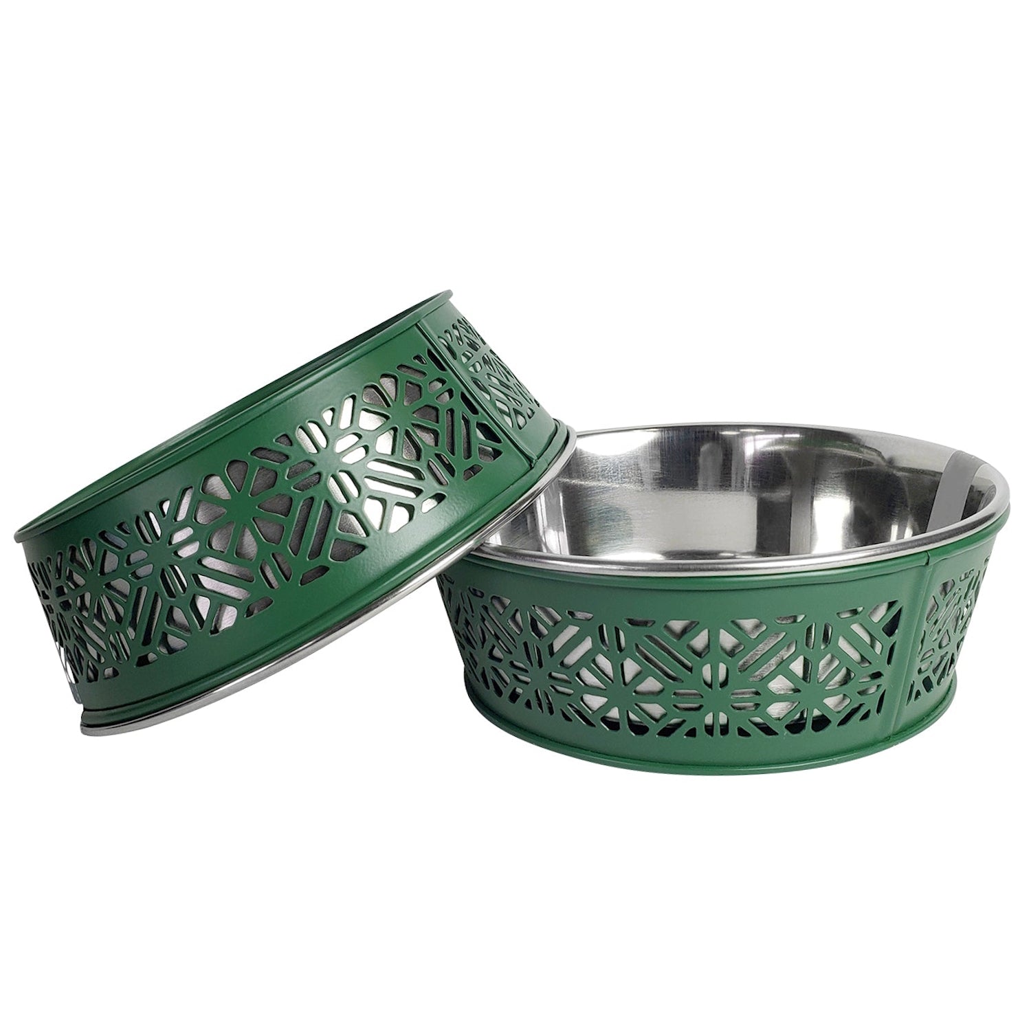 Farmhouse Dog Bowl Set in Stainless Steel