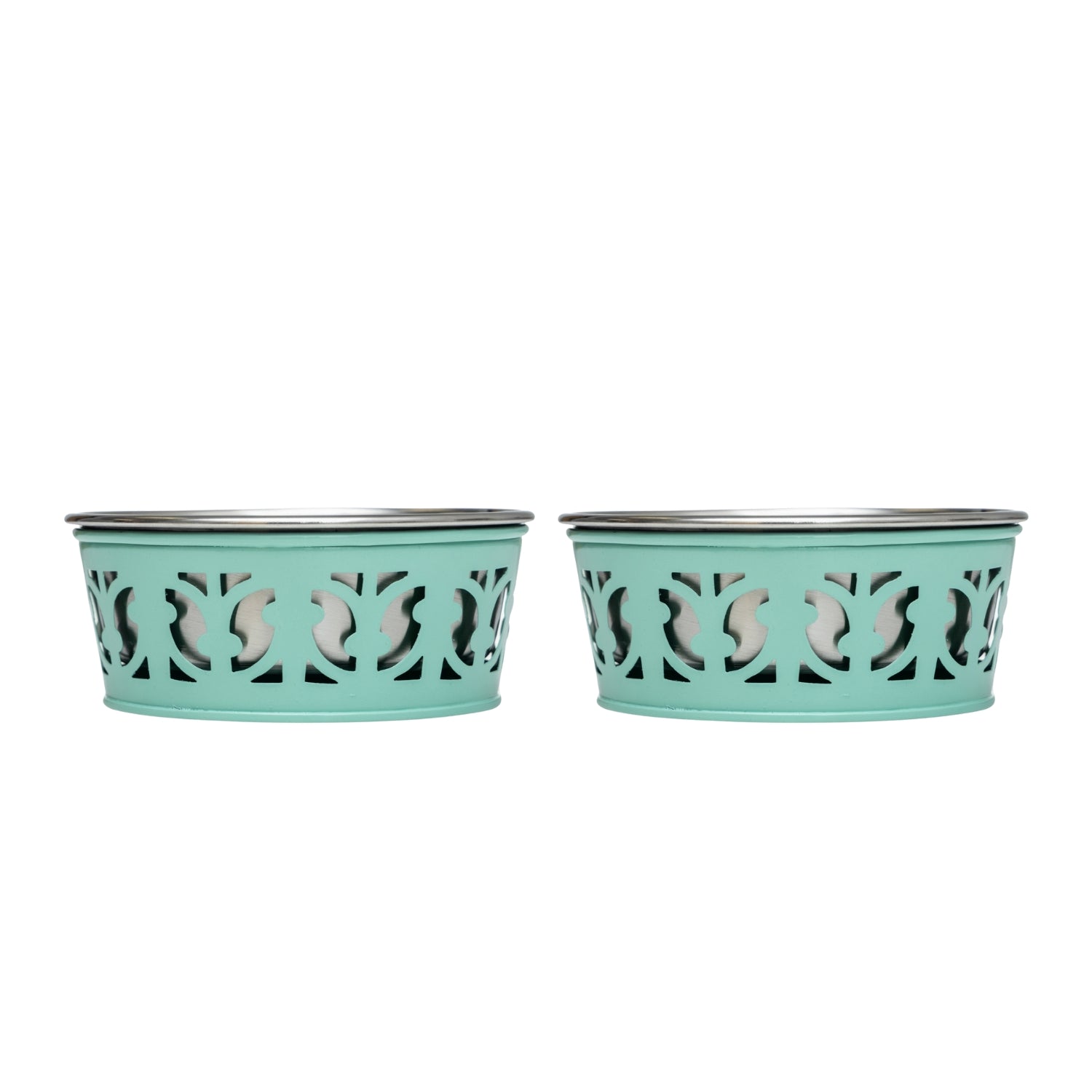 Farmhouse Dog Bowl Set in Stainless Steel