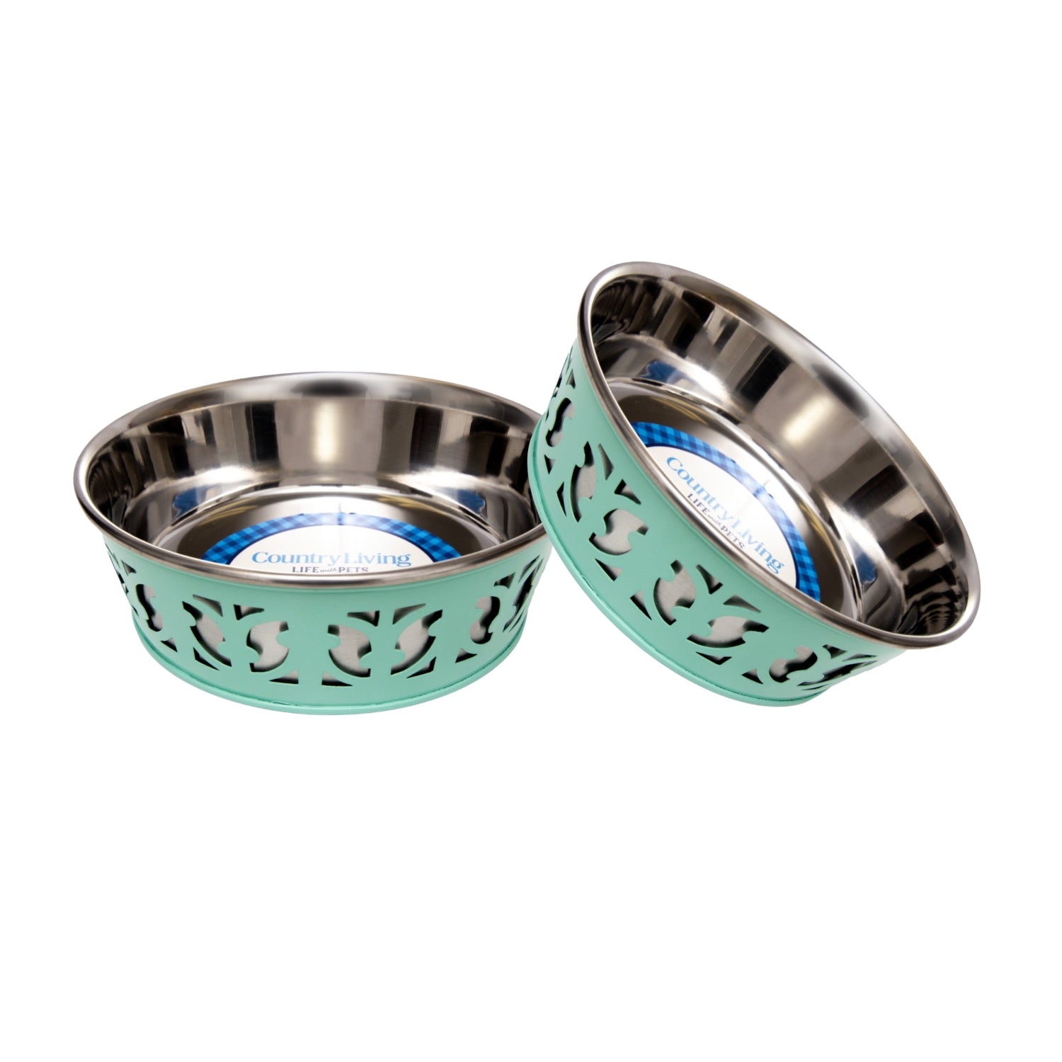 Farmhouse Dog Bowl Set in Stainless Steel