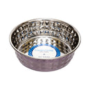 Hammered Stainless Steel Dog Bowl Set - Lavender