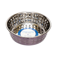 Hammered Stainless Steel Dog Bowl Set - Lavender