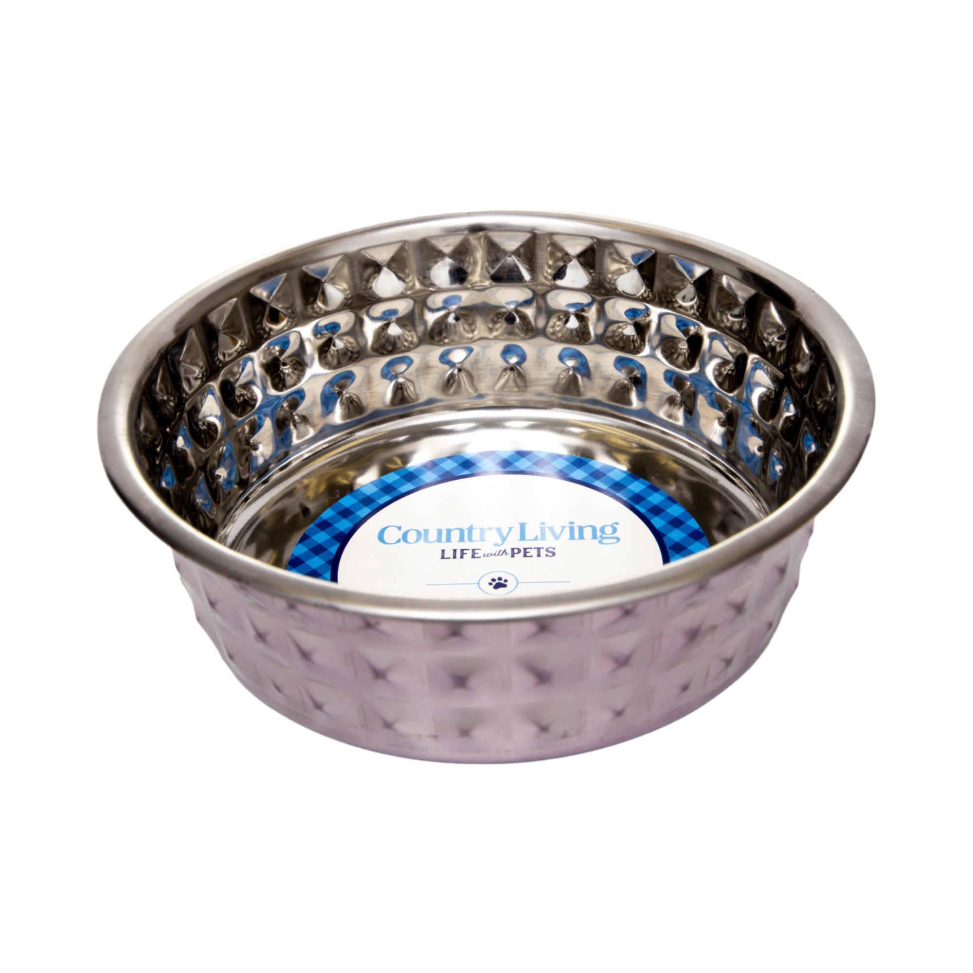 Hammered Stainless Steel Dog Bowl Set - Lavender