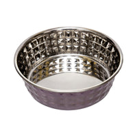 Hammered Stainless Steel Dog Bowl Set - Lavender