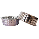 Hammered Stainless Steel Dog Bowl Set - Lavender