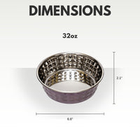 Hammered Stainless Steel Dog Bowl Set - Lavender