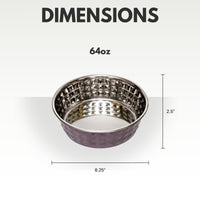 Hammered Stainless Steel Dog Bowl Set - Lavender