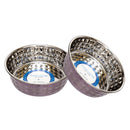 Hammered Stainless Steel Dog Bowl Set - Lavender