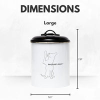 Country Living Set of 3 Pet Treat Storage Canisters – Black & White