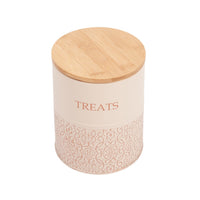Country Living Dog Treat Canisters - Set of 2 Carbon Steel Jars with Bamboo Lids – White Swan