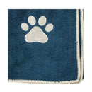 Country Living Large Marine Blue Microfiber Dog Bath Towel with Embroidered Paw Print