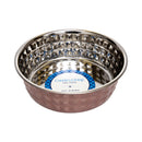 Hammered Stainless Steel Dog Bowl Set - Rose Quartz