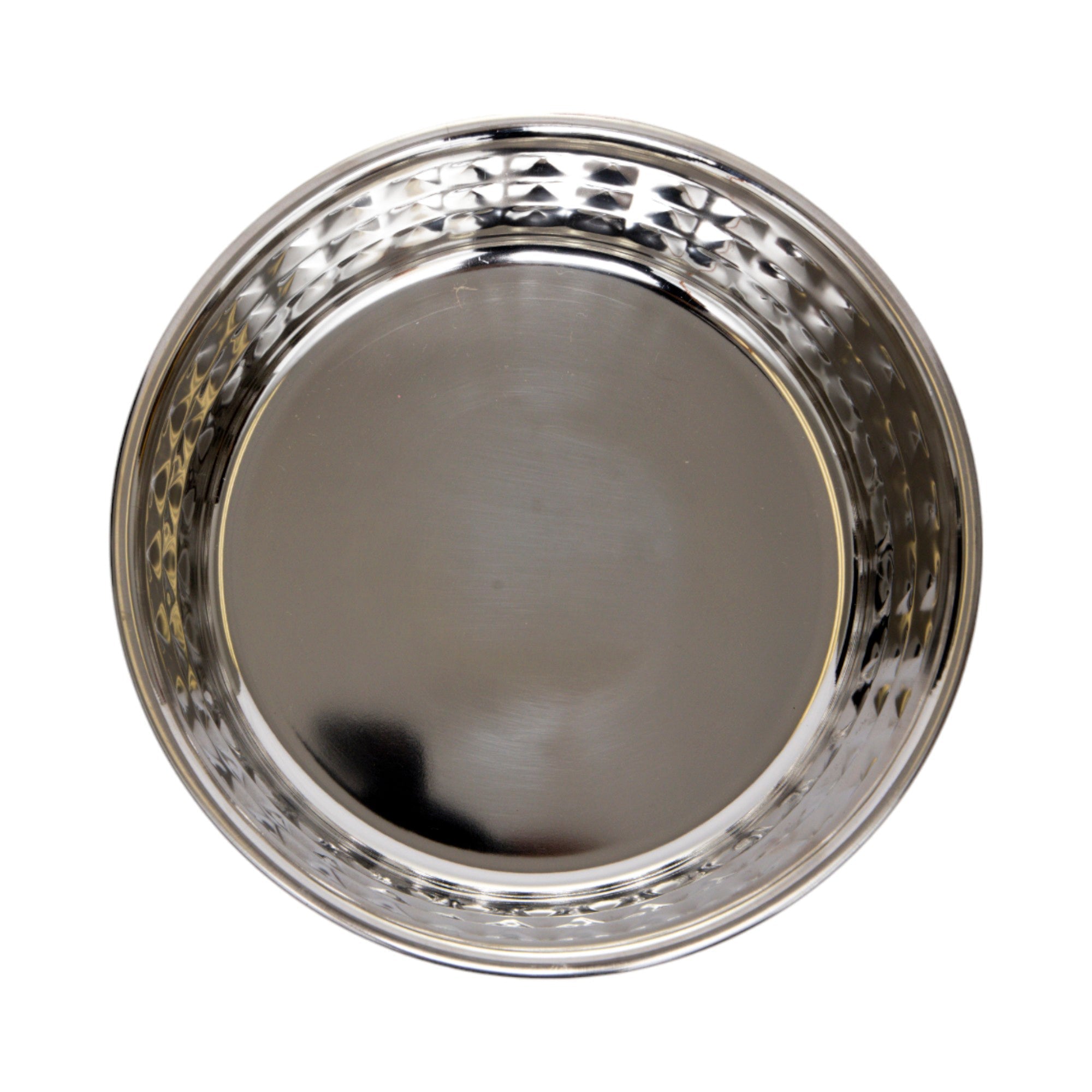Hammered Stainless Steel Dog Bowl Set - Rose Quartz
