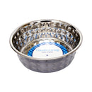 Hammered Stainless Steel Dog Bowl Set - Black Pearl