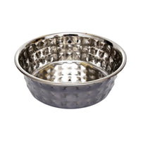 Hammered Stainless Steel Dog Bowl Set - Black Pearl
